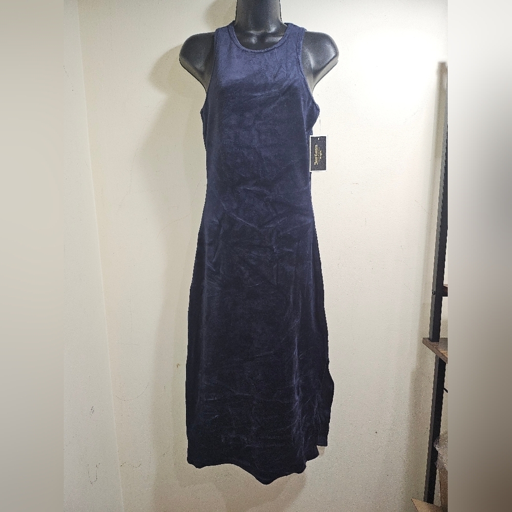 NWT Juicy Couture Velour Tank Dress Dark Blue Regal High Neck Small - Picture 4 of 9